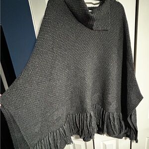 Coldwater Creek knit Charcoal gray Poncho